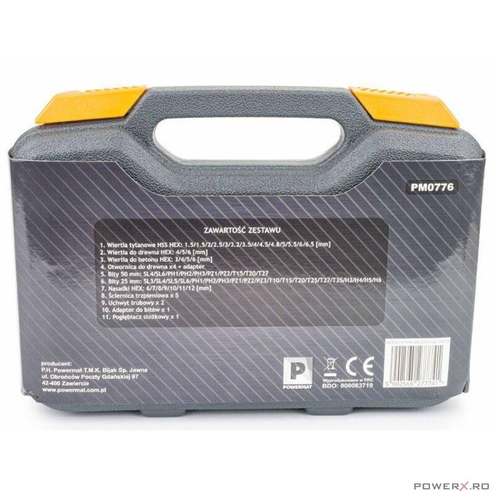 Trusa de bituri, biti, burghie, surubelnite pentru beton, lemn, 72