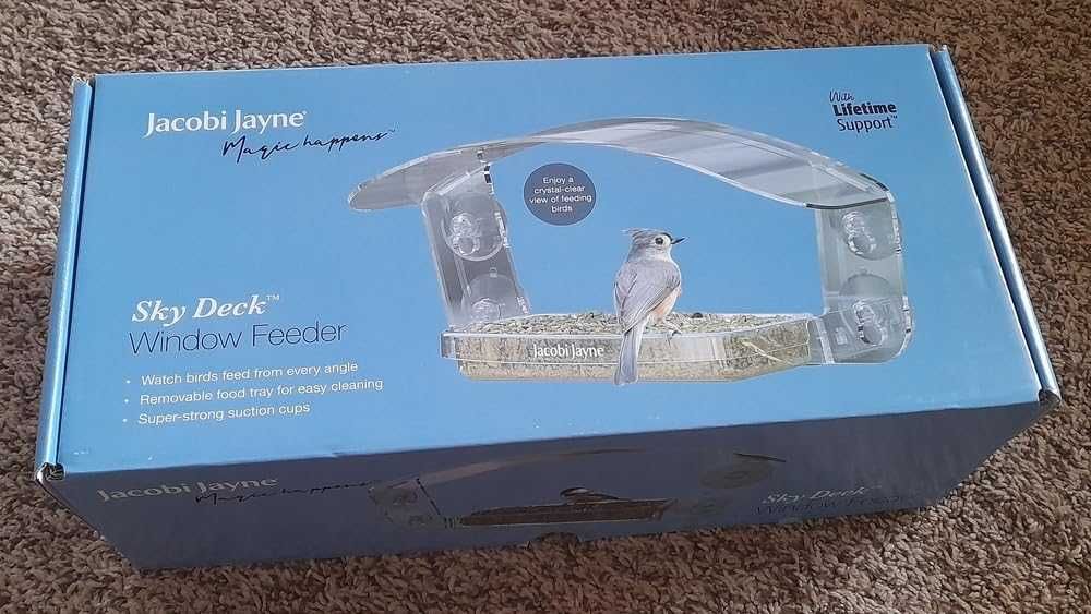 Прозрачна акрилна къщичка за птици с плъзгаща се тава - хранилка