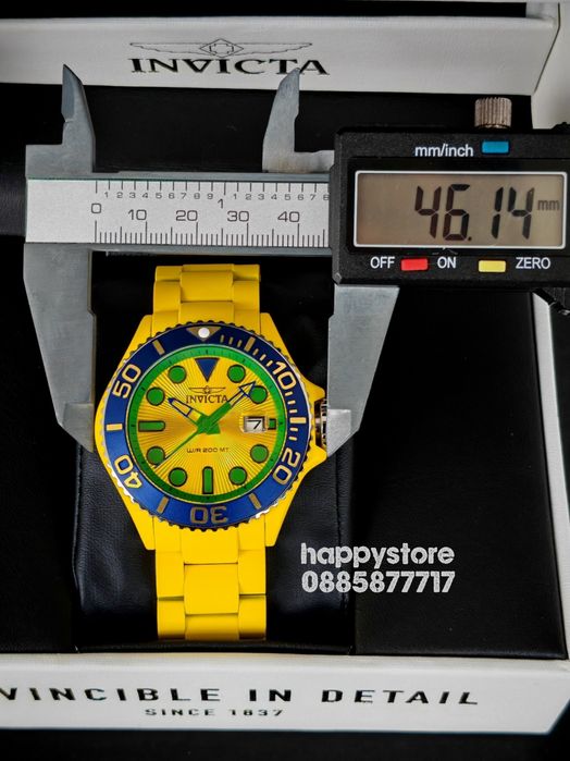 INVICTA Diver Yellow 46 mm, Инвикта нов ръчен часовник