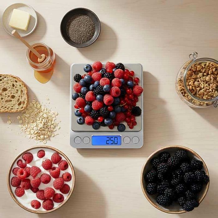 Кухненска везна 2 кг Ruhhy с LCD дисплей и 2 купи