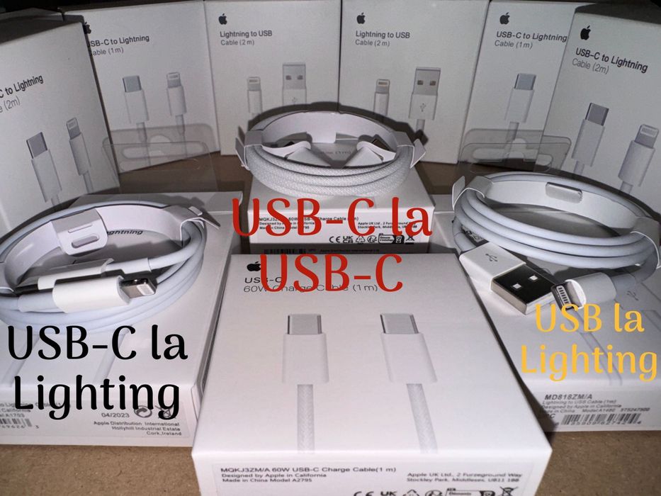Cablu iPhone usbc-usbc   usbc-Lightning  usb-Lightning