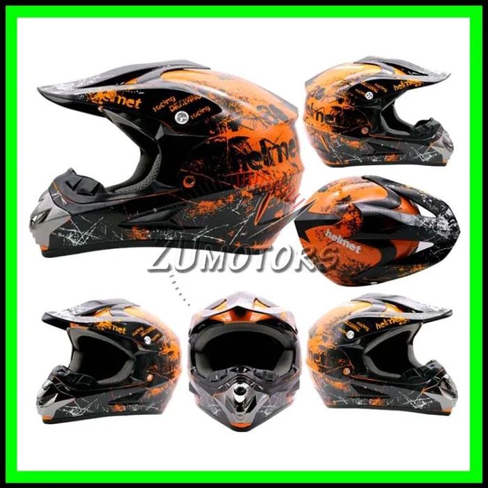 Casca Moto Atv Cross Enduro Downhill - M / L / XL - Portocaliu