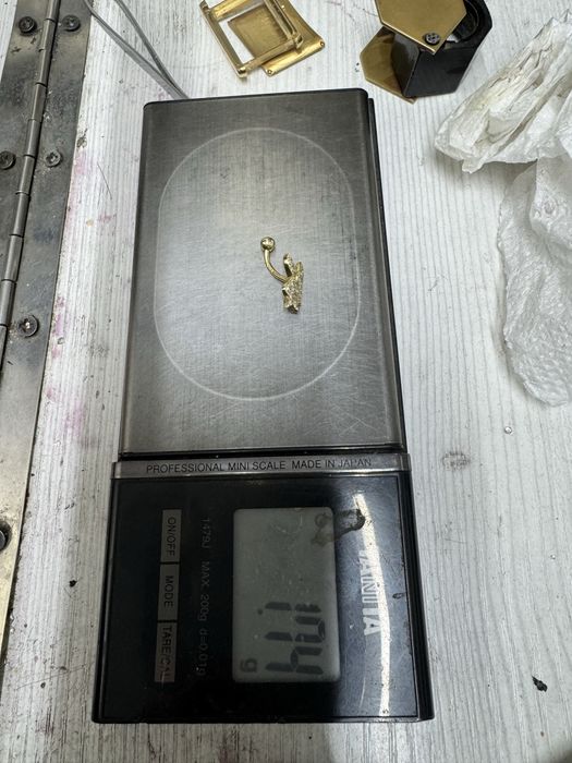 585 серьга золотая для пирсинга пупка