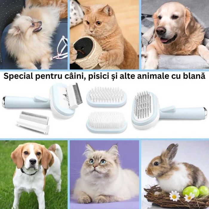 Perie profesională 5-în-1 pentru câini și pisici