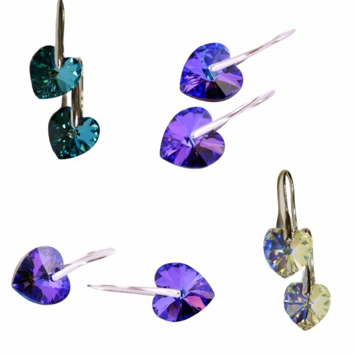 Обеци с кристал Сърце