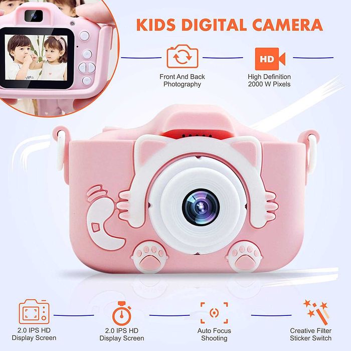 Дигитален детски фотоапарат STELS , Селфи камера, 16GB SD карта