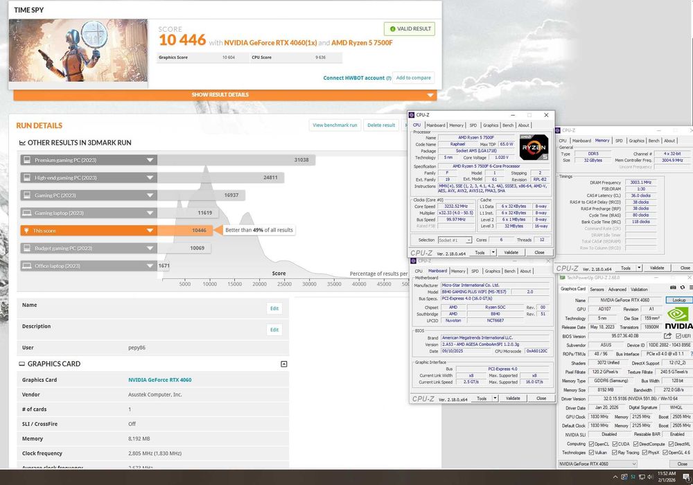 AMD Ryzen 5 7500F, 6-ядрен, AM5