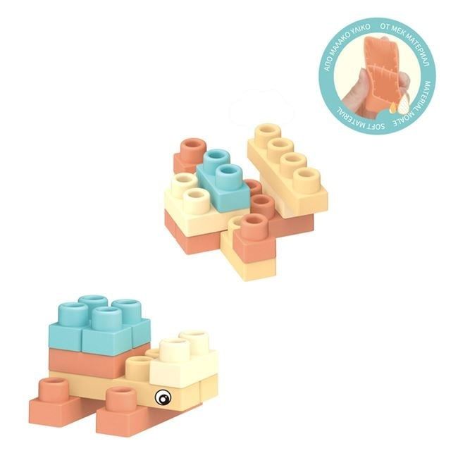 Меки строителни блокчета в кофа - столче