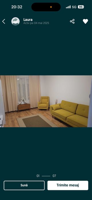 Proprietar, inchiriez garsoniera Dambu deasupra Postei etaj 2