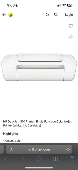 HP Deskjet 1110 Colour Inkjet Printer
