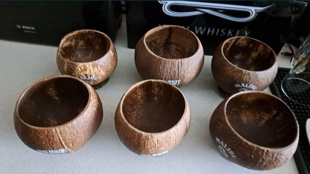 Pahare set 6 bucati Malibu din cocos