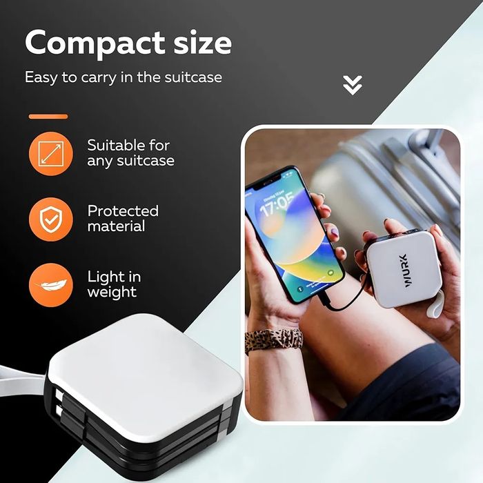 Wurk 5-in-1 PowerPack - Power Bank - Wireless Charger - Travel Plug -