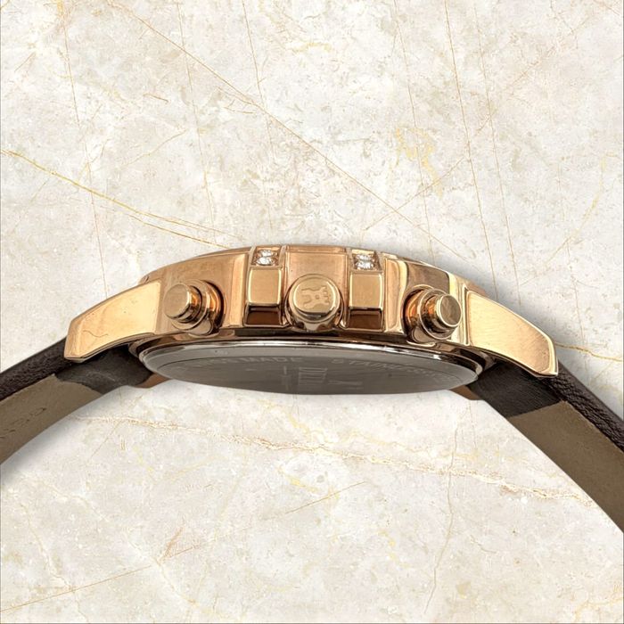 Delbana Swiss Made Chronograph Rose Gold / Brown - Чисто Нов (Пълен Комплект)