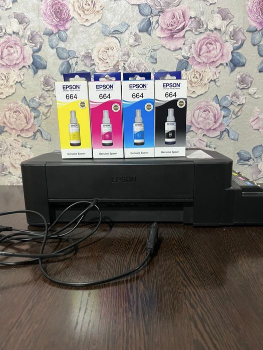 Цветной принтер Epson L120 с красками