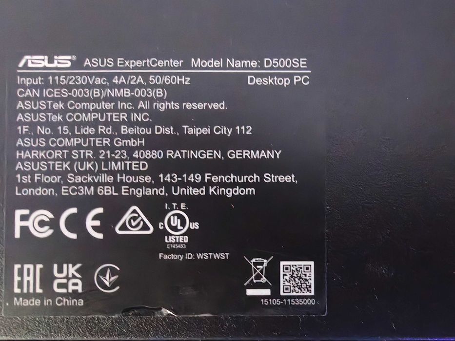 ASUS ExpertCenter D500SE Nou | 8GB DDR4 | SSD NVMe 256GB | Windows 11 Pro + Office 2024