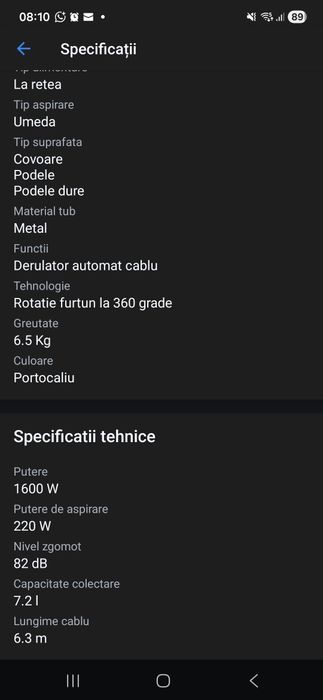 Vând aspirator absorbție umeda