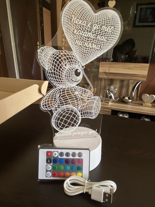 Лампа светещо 3D мече.Ново!