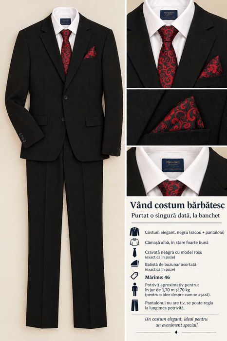 Costum barbatesc , purtat cateva ore