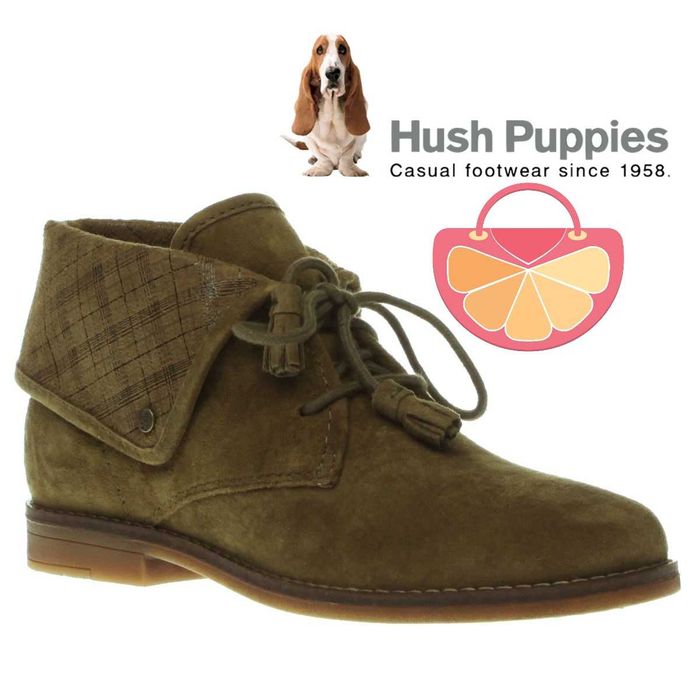 HUSH PUPPIES № 38 – Дамски боти ест. велур "KHAKI BOOTS" нови с кутия