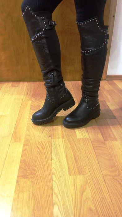 Дамски ботуши/чизми от естествена кожа №36, нови - супер цена!