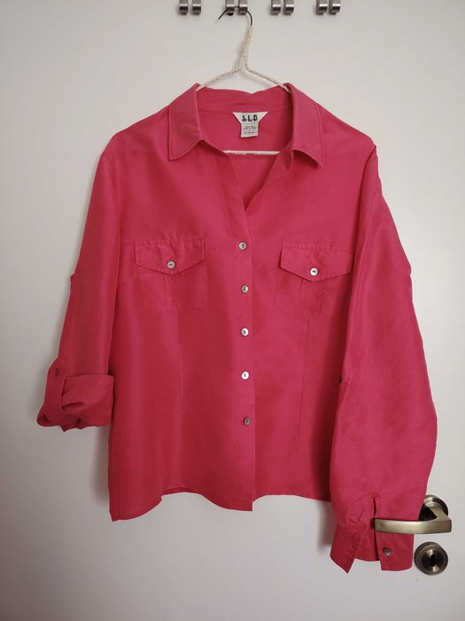 Bluza matase naturala "roz Barbie"