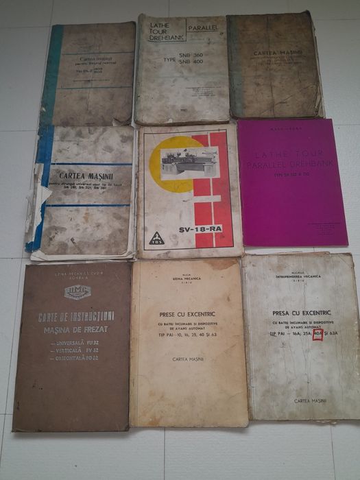 Vând carti tehnice masini-unelte