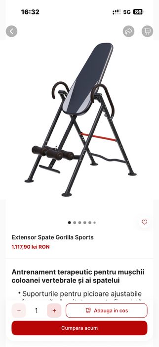 Banca invers Antrenament terapeutic pentru mușchii coloanei vertebrale