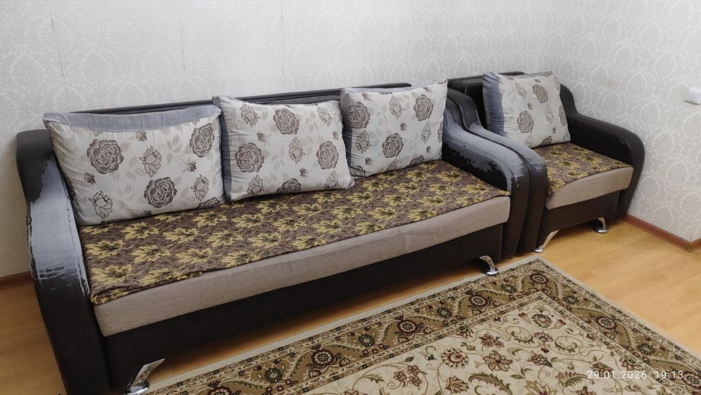 Диван и кресло б/у