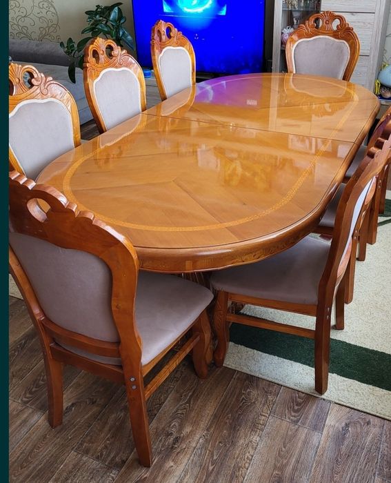 Стол раскладной со стульями 2.9 метра