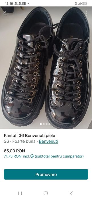 Pantofi piele 36 Benvenutti