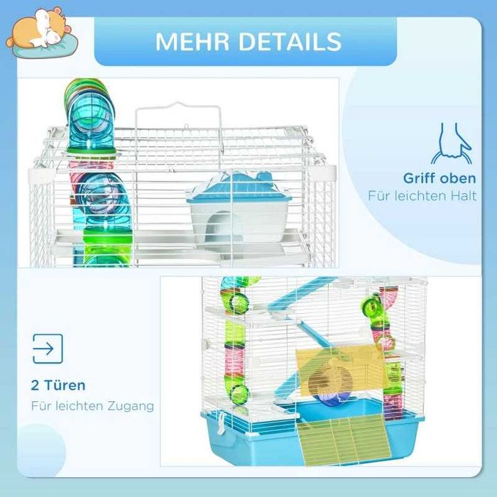 Клетка за хамстери PawHut, 5-степенна