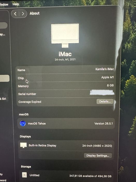 IMac 24 inch 2021 8gb 512 m1