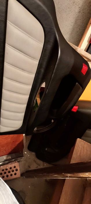 Кори за врати, сива и черна кожа от Алфа ромео 166 - комплект 4бр.