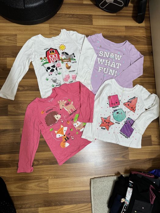 Футболки/лонгсливы на девочку 4-5 лет