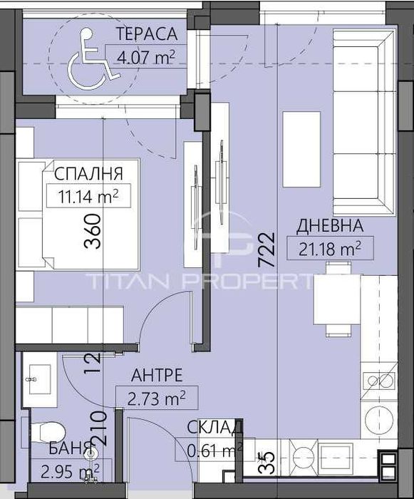 Продава се Двустаен апартамент в Пловдив, Младежки Хълм - 59 кв.м за 1606 €/кв.м - Снимка #3