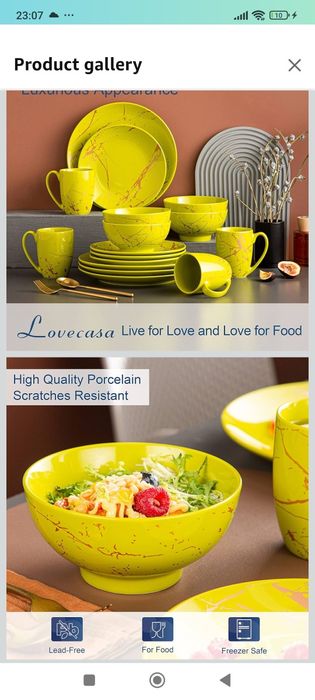 Комплект порцеланови съдове LOVECASA от 16 части