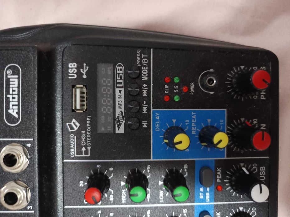 Mixer audio cu Bluetooth,placa de sunet, Inregistrare USB, 4 canale