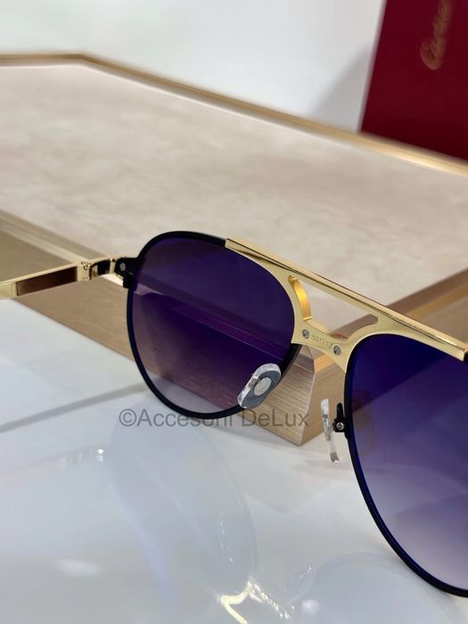 Ochelari de Soare Cartier CT0476S Polarised  Photocrimic Lens Noi Full Box [Verificare Colet] Gold/Black