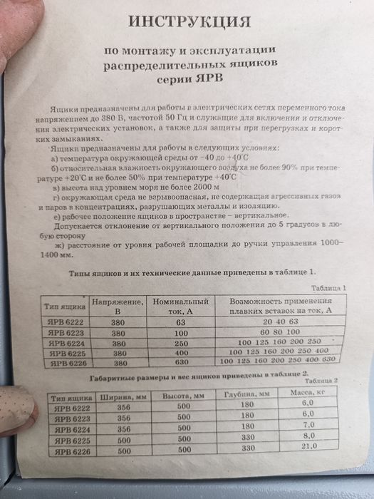 ящик распределительный серии ЯРВ 6223
