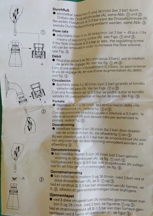 GROHE Relexa Plus 50 – хромирана душ глава (и за умивалник) с подвижна сферична става, на 1/2". Регулира се от 5 до 36 литра в минута