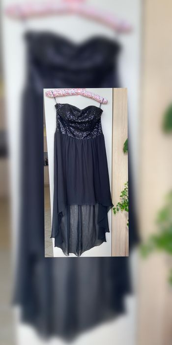 Официална рокля в черно с пайети