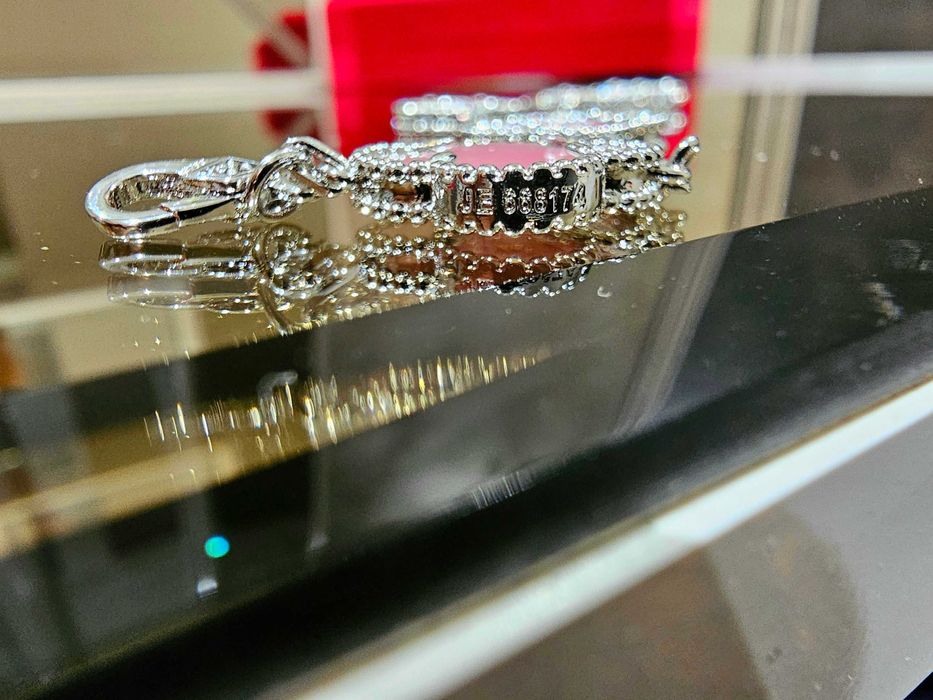 Van Cleef & Arpels VCA Silver Pink Opal 5 Motif Alhambra Дамска Гривна