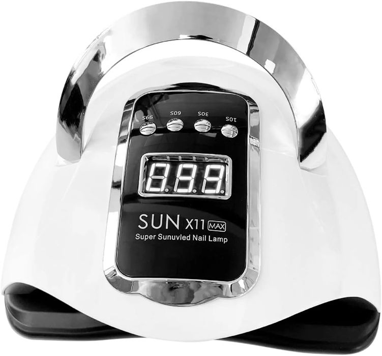 Професионална UV/LED лампа за маникюр, Sun X11 Max, 280W с 66 LED диоди, Черно дъно