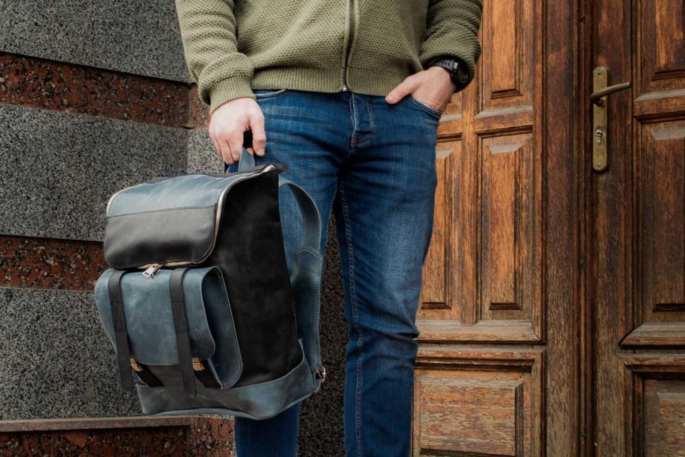 Rucsac din piele naturală. Rucsac pentru laptop. Rucsac de călătorie. Leather Laptop backpack