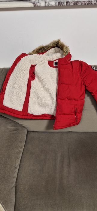 Geaca îmblănita rosie unisex