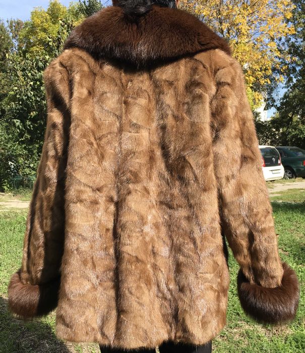 Палто норка и естествен косъм лисица L