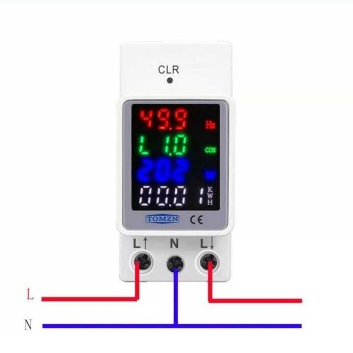 Контролен електромер TOMZN 4 в 1 за DIN рейка | 100A