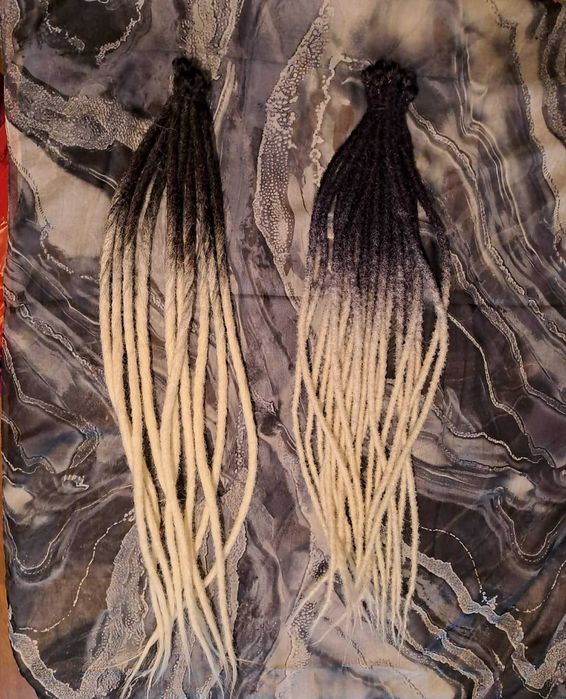 Dreadlock-uri sintetice, Ombre negru-blond (alb)
