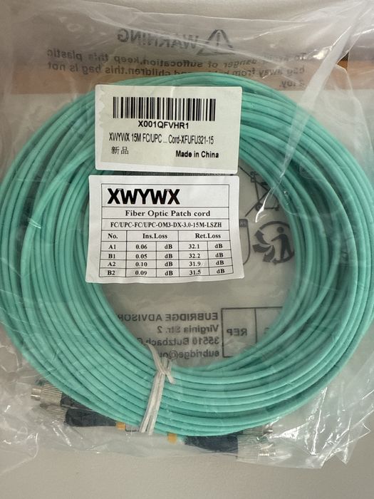 Cablu patch fibra optica 15m OM2/OM3 DX LSZH 3.0mm,duplex,LC FC SC ST