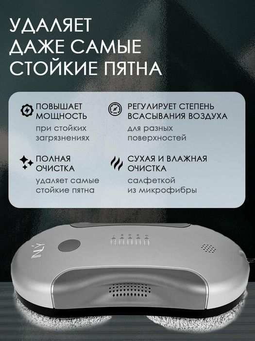 Робот INLY для мойки окон, стекол для сухой и влажной уборки , двойное